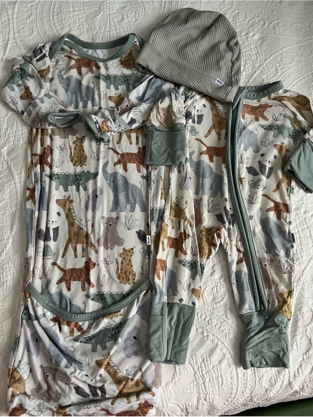 Little Sleepies Newborn Capsule Gown and Zippie Set - Sweet Safari